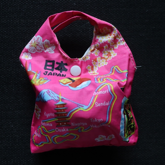 Pink Japan Map Tote Bag And Mini Bag - Picture 1 of 8